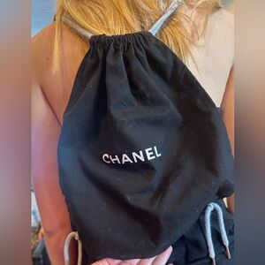 Chanel Black Drawstring Backpack